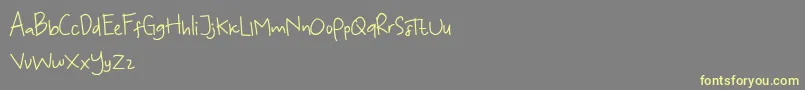 KoalaKumal Handwriting-Schriftart – Gelbe Schriften auf grauem Hintergrund