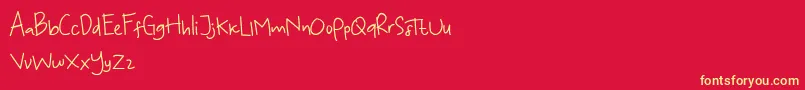 KoalaKumal Handwriting Font – Yellow Fonts on Red Background