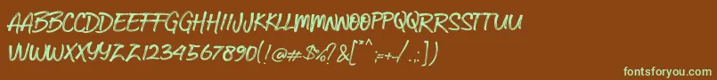 kobar Font – Green Fonts on Brown Background