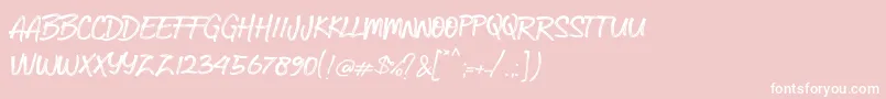 kobar-Schriftart – Weiße Schriften auf rosa Hintergrund