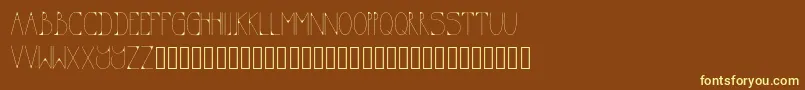 KODA-fontti – keltaiset fontit ruskealla taustalla