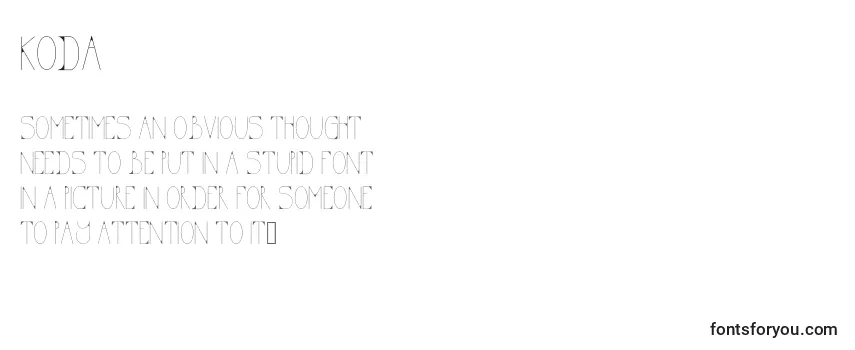 Schriftart KODA