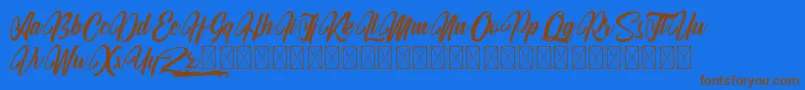 KodinahDiary Font – Brown Fonts on Blue Background