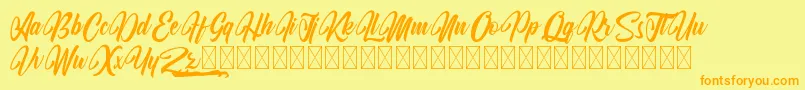 KodinahDiary Font – Orange Fonts on Yellow Background