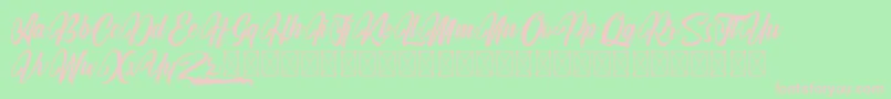 KodinahDiary Font – Pink Fonts on Green Background