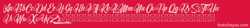 KodinahDiary Font – Pink Fonts on Red Background