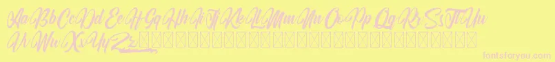 KodinahDiary Font – Pink Fonts on Yellow Background