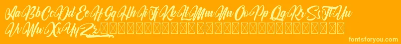 KodinahDiary Font – Yellow Fonts on Orange Background