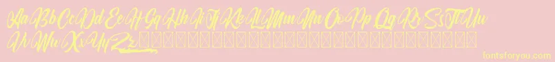 KodinahDiary Font – Yellow Fonts on Pink Background