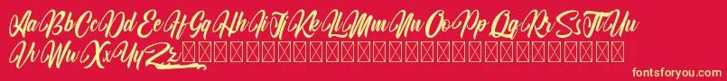 KodinahDiary Font – Yellow Fonts on Red Background