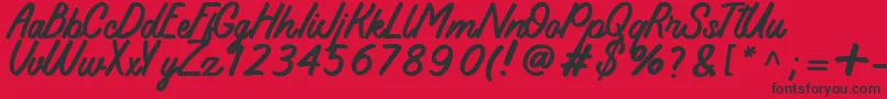 Koeltoerals Font – Black Fonts on Red Background