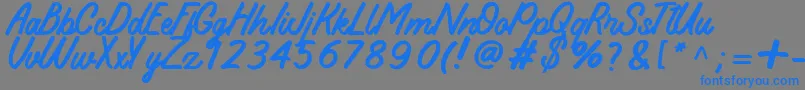 Koeltoerals Font – Blue Fonts on Gray Background