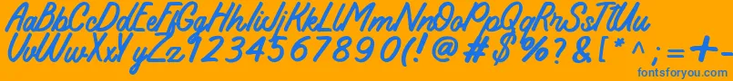 Koeltoerals Font – Blue Fonts on Orange Background