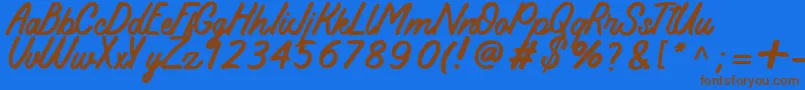 Koeltoerals Font – Brown Fonts on Blue Background