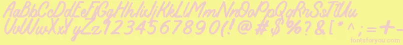 Koeltoerals Font – Pink Fonts on Yellow Background