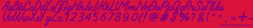 Koeltoerals Font – Purple Fonts on Red Background