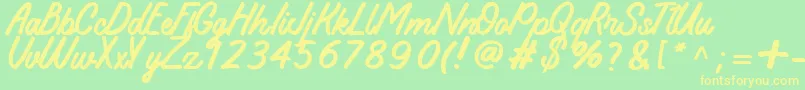 Koeltoerals Font – Yellow Fonts on Green Background