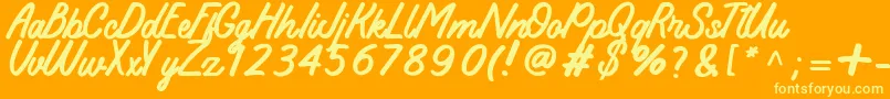 Koeltoerals Font – Yellow Fonts on Orange Background