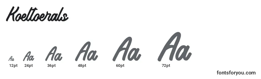 Размеры шрифта Koeltoerals