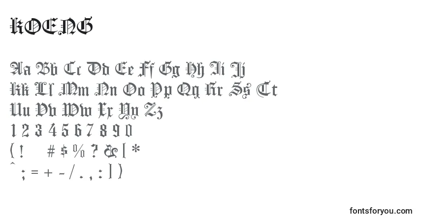 Czcionka KOENG    (131836) – alfabet, cyfry, specjalne znaki