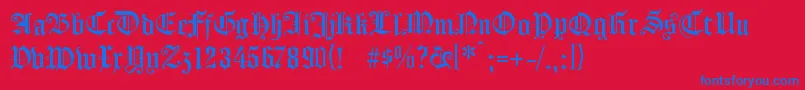 fuente KOENG    – Fuentes Azules Sobre Fondo Rojo