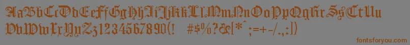 KOENG   -Schriftart – Braune Schriften auf grauem Hintergrund
