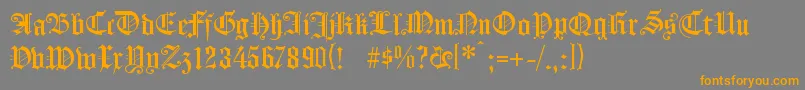 KOENG   -Schriftart – Orangefarbene Schriften auf grauem Hintergrund