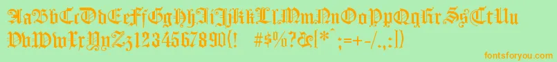 KOENG    Font – Orange Fonts on Green Background