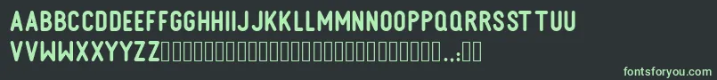KOHNE MAKINA-fontti – vihreät fontit mustalla taustalla