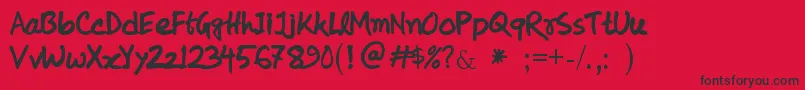 koly Handwriting Font – Black Fonts on Red Background