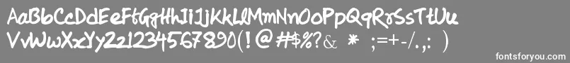 koly Handwriting Font – White Fonts on Gray Background