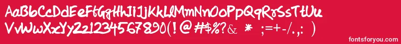 koly Handwriting Font – White Fonts on Red Background