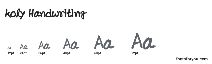 Koly Handwriting Font Sizes