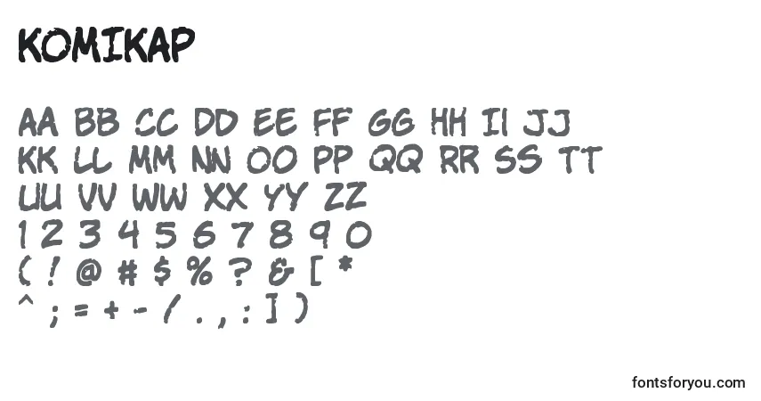 Schriftart KOMIKAP  (131839) – Alphabet, Zahlen, spezielle Symbole