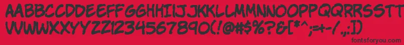 KOMIKAP  Font – Black Fonts on Red Background