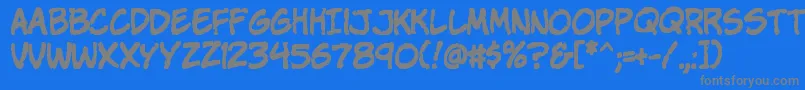 KOMIKAP  Font – Gray Fonts on Blue Background