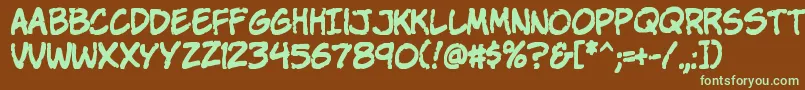 KOMIKAP  Font – Green Fonts on Brown Background