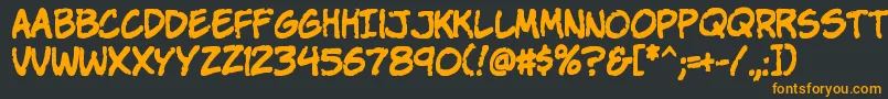 KOMIKAP  Font – Orange Fonts on Black Background