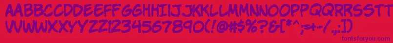 KOMIKAP  Font – Purple Fonts on Red Background