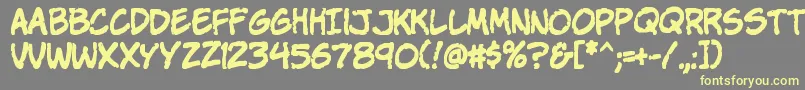 KOMIKAP  Font – Yellow Fonts on Gray Background