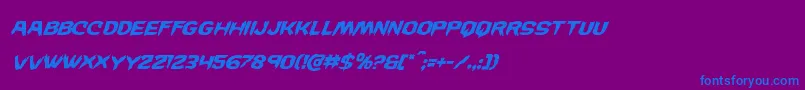 Wickermansuperital Font – Blue Fonts on Purple Background