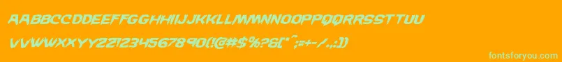 Wickermansuperital Font – Green Fonts on Orange Background