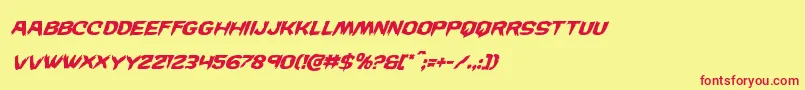 Wickermansuperital Font – Red Fonts on Yellow Background