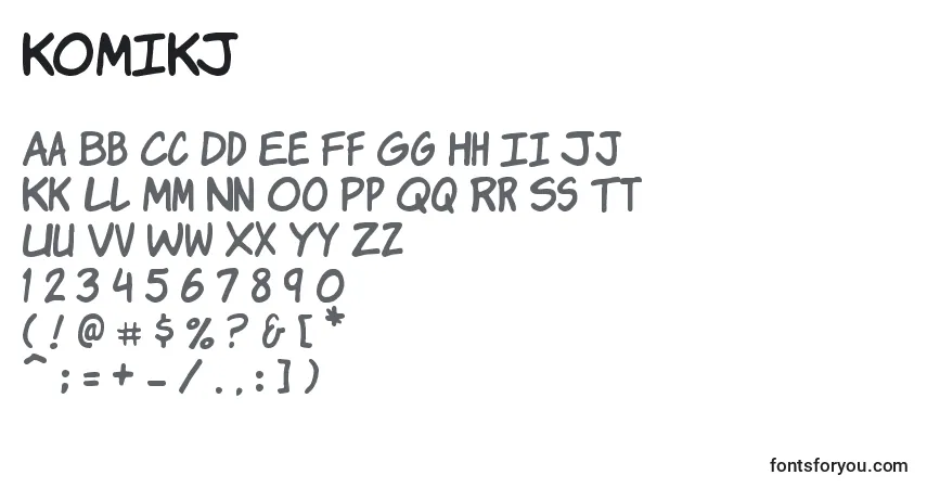 Schriftart KOMIKJ   (131840) – Alphabet, Zahlen, spezielle Symbole