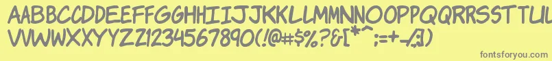 KOMIKJ   Font – Gray Fonts on Yellow Background