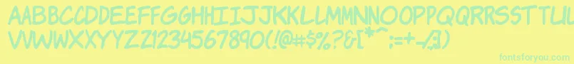 KOMIKJ   Font – Green Fonts on Yellow Background