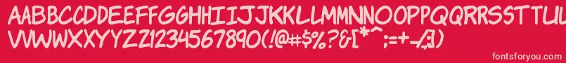 KOMIKJ   Font – Pink Fonts on Red Background