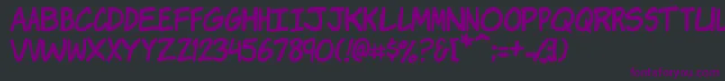 KOMIKJ  -Schriftart – Violette Schriften auf schwarzem Hintergrund