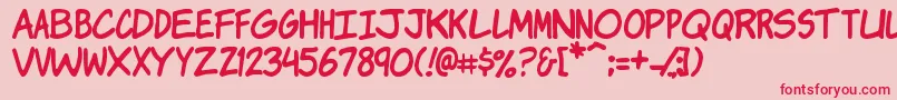 KOMIKJ   Font – Red Fonts on Pink Background
