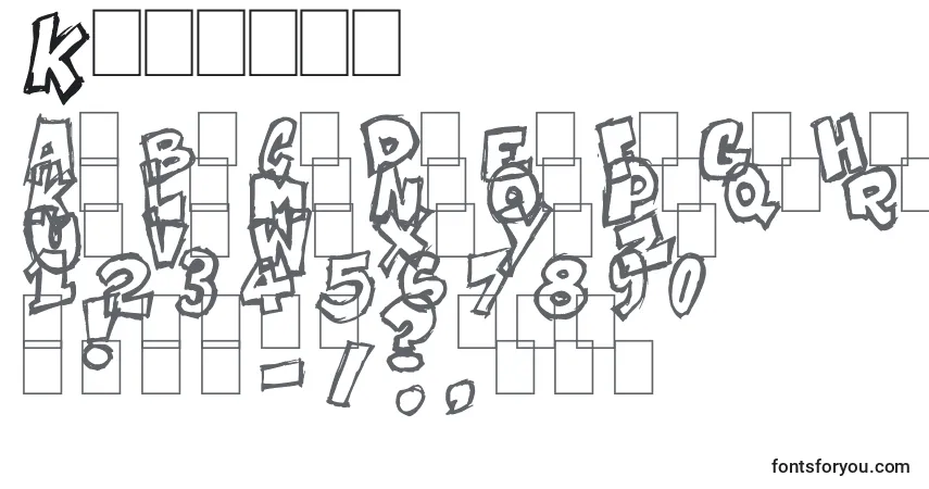 Шрифт Komikoz – алфавит, цифры, специальные символы
